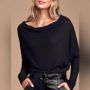 Lulu’s Black Thermal Long Sleeve Top